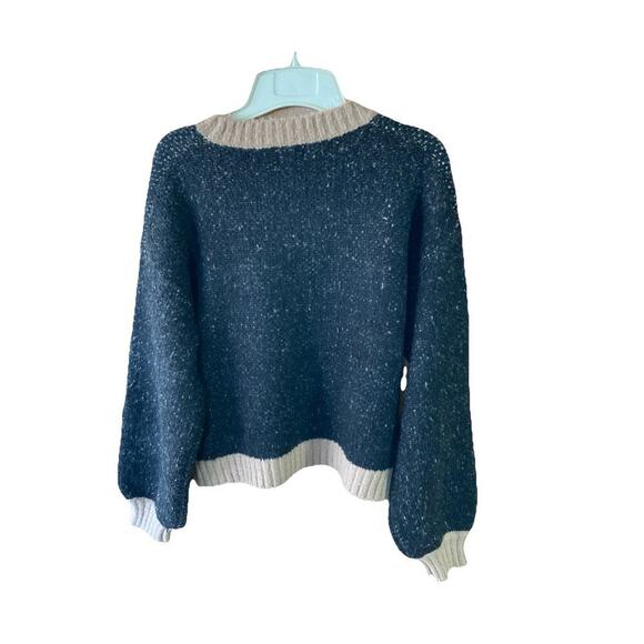 Anthropologie Luna Ivy Cozy Teddy bear Cropped Loose fit Sweater sz S New flaws - Picture 2 of 9